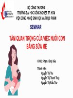TIỂU LUẬN tầm QUAN TRỌNG của VIỆC NUÔI CON BẰNG sữa mẹ 