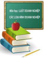 BÀI GIẢNG   các LOẠI HÌNH DOANH NGHIỆP TRONG LUẬT DOANH NGHIỆP 2020