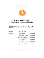 GROUP ASSIGNMENT course title commercial banking TOPIC customer centricity of agribank 
