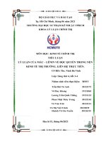 TIỂU LUẬN LÝ LUẬN CỦA MÁC – LÊNIN VỀ ĐỘC QUYỀN TRONG NỀN KINH TẾ THỊ TRƯỜNG. LIÊN HỆ THỰC TIỄN.