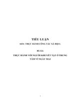 Thực tế chính trị xã hội THỰC HÀNH với NGƯỜI KHUYẾT tật ở TRUNG tâm vì NGÀY MAI