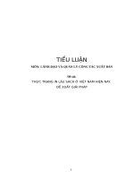 Tiểu luận cao học  môn quản lý xuất bản thực trạng in lậu sách ở việt nam hiện nay  đề xuất giải pháp