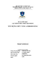 ĐỒ án môn học lập TRÌNH TRÊN THIẾT bị DI ĐỘNG xây DỰNG CHỨC NĂNG ANDROID ĐĂNG NHẬP GOOGLE 2 
