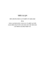 tiểu luận PHƯƠNG PHÁP LUẬN NGHIÊN cứu KHOA học  nâng cao phẩm chất, năng lực của biên tập viên sách chính trị ở nước cộng hòa dân chủ nhân dân lào trong giai đoạn hiện nay