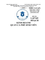 TIỂU LUẬN NHẬP môn QUẢN TRỊ KINH DOANH đề tài lập kế HOẠCH KINH DOANH QUÁN cà PHÊ SINH VIÊN 