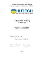 TIỂU LUẬN CUỐI kỳ MARKETING DỊCH vụ chiến lược xây dựng và hoạt động marketing của công ty grab  