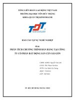 BÁO cáo tập sự NGHỀ NGHIỆP đề tài PHÂN TÍCH CHƯƠNG TRÌNH bán HÀNG tại CÔNG TY cổ PHẦN bất ĐỘNG sản CEN sài gòn 