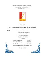 BÁO cáo bài tập lớn cơ sở kỹ THUẬT đo LƯỜNG đề tài đo KHỐI LƯỢNG 