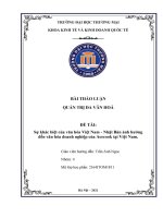 THẢO LUẬN QUẢN TRỊ đa văn HOÁ sự khác biệt của văn hóa việt nam   nhật bản ảnh hưởng đến văn hóa doanh nghiệp của acecook tại việt nam  