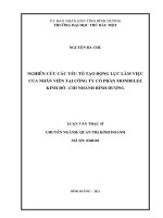 Nghiên cứu các yếu tố tạo động lực của nhân viên tại công ty cổ phần mondelez kinh đô 