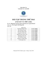 BÀI tập THÁNG THỨ HAI (tài sản và THỪA kế) bộ môn pháp luật về tài sản, quyền sở hữu tài sản và quyền thừa kế 