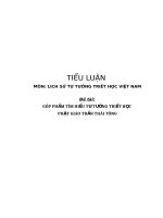 TIỂU LUẬN môn LỊCH sử tư TƯỞNG TRIẾT học VIỆT NAM