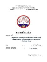 TIỂU LUẬN CHUYÊN đề hoạt động truyền thông về phòng chống covid của việt nam  những thành công và hạn chế của hoạt động  