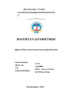 BÀI TIỂU LUẬN TRIẾT HỌC Đề tài Triết học và vai trò của triết học trong đời sống xã hội