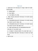 THỰC TRẠNG THU HÚT VỐN ĐẨU TƯ NƯỚC NGOÀI Ở VIỆT NAM