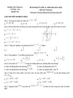 Đề thi học kỳ 1 Toán lớp 12 năm học 2017 – 2018 THPT Tĩnh Gia 1 | Toán học, Lớp 12 - Ôn Luyện