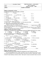 Đề thi thử học kì 1 Tiếng Anh lớp 9 năm 2020 - 2021 có đáp án | Tiếng Anh, Lớp 9 - Ôn Luyện