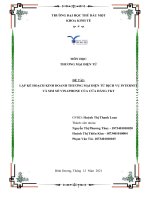 LẬP kế HOẠCH KINH DOANH THƯƠNG mại điện tử