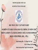 NGHIÊN cứu KHẢ NĂNG bảo vệ CHỐNG ăn mòn CHO THÉP CACBON của MÀNG EPOXY CHỨA NANOCOMPOZIT SILICA POLYPROL (sio2   PPy) 
