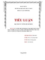 TIỂU LUẬN tư TƯỞNG hồ CHÍ MINH về đại đoàn kết TOÀN dân  ý NGHĨA lý LUẬN và THỰC TIỄN đối với CÔNG CUỘC xây DỰNG và bảo vệ tổ QUỐC GIAI đoạn HIỆN NAY 