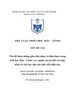 TIỂU LUẬN vấn đề biện chứng giữa khả năng và hiện thực trong triết học mác   lênin và ý nghĩa của nó đối với cuộc sống và việc học tập của sinh viên hiện nay 