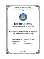 so sánh môi trường đầu tư của singapore và việt nam