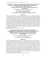 Nghiên cứu ứng dụng tinh bột biến tính cationic hỗ trợ polyaluminium chloride trong quá trình keo tụ – tạo bông nước thải thủy sản