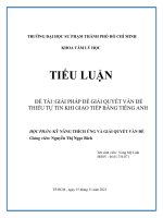 TIỂU LUẬN đề tài GIẢI PHÁP để GIẢI QUYẾT vấn đề THIẾU tự TIN KHI GIAO TIẾP BẰNG TIẾNG ANH 