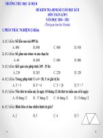 ĐỀ KIỂM TRA ĐỊNH KÌ CUỐI HỌC KÌ II MÔN TOÁN LỚP 2 NĂM HỌC 2020 – 2021