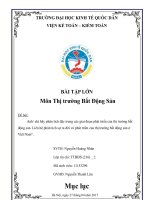 Đặc trưng các giai đoạn phát triển của thị trường bất động sản và phân tích sự phát triển của bất động sản ở việt nam