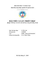 BÀI TIỂU LUẬN TRIẾT học đề tài triết học và vai trò của triết học trong đời sống xã hội 