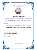 TIỂU LUẬN XAY DUNG đội NGŨ CÁN BỘ NGƯỜI DÂN TỘC KHEMER Ở VÙNG ĐỒNG BẰNG SÔNG CỬU LONG