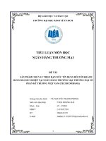 TIỂU LUẬN SẢN PHẨM CHO VAY THEO HẠN MỨC TÍN DỤNG ĐỐI VỚI KHÁCH HÀNG DOANH NGHIỆP TẠI NGÂN HÀNG THƯƠNG MẠI THƯƠNG MẠI