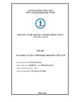 Tiểu luận Những tác động của hội nhập kinh tế quốc tế đối với kinh tế, thương mại Việt Nam