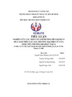 TIỂU LUẬN NGHIÊN cứu các NHÂN tố ẢNH HƯỞNG đến HÀNH VI MUA sắm TRÊN các sàn THƯƠNG mại điện tử của SINH VIÊN TRƯỜNG đh SPKT TPHCM 