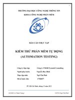 Báo cáo thực tập kiểm thử phần mềm tự động (AUTOMATION TESTING) 