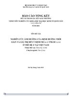 NGHIÊN cứu ẢNH HƯỞNG của ĐỊNH HƯỚNG THỜI GIAN và GIÁ TRỊ đến ý ĐỊNH MUA mỹ PHẨM XANH ở THẾ hệ z tại VIỆT NAM 