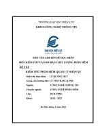 Báo cáo kiểm thử LQH