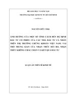 ẢNH HƯỞNG CỦA MỘT SỐ TÍNH CÁCH ĐẾN DỰ ĐỊNH ĐẦU TƯ CỔ PHIẾU CỦA CÁC NHÀ ĐẦU TƯ CÁ NHÂN TRÊN THỊ TRƯỜNG CHỨNG KHOÁN VIỆT NAM: VAI TRÒ TRUNG GIAN CỦA NHẬN THỨC RỦI RO, NHẬN THỨC KHÔNG CHẮC CHẮN VÀ KẾT QUẢ ĐẦU TƯ.