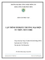 Báo cáo thực tập lập trình WEBSITE thương mại điện tử trên  NET CORE 