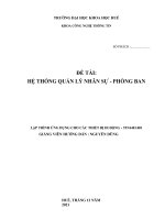 LẬP TRÌNH ỨNG DỤNG CHO các THIẾT bị DI ĐỘNG – TIN4403 001 đề tài hệ THỐNG QUẢN lý NHÂN sự   PHÒNG BAN 