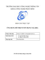 Báo cáo thực tập ứng dụng hỗ trợ tuyển dụng TALARIA 