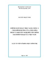 Chính sách xoay trục sang châu á   thái bình dương của cộng hòa pháp và khuyến nghị đối với chính sách đối ngoại của việt nam 