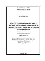 Nâng cao chất lượng quản lý nhà nước tại các trường trung học cơ sở trên địa bàn quận 8, thành phố hồ chí minh giai đoạn hiện nay 