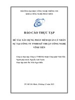 Báo cáo thực tập xây dựng phần mềm quản lý nhân sự tại công ty tnhh kỹ thuật công nghệ vĩnh tiến 