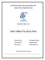 BÁO cáo THỰC tập PHÁT TRIỂN ỨNG DỤNG WEB 