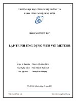 BÁO cáo THỰC tập lập TRÌNH ỨNG DỤNG WEB với METEOR 