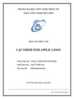 Báo cáo lập trình WEB APPLICATION 