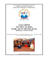 Giáo trình Tổ chức sự kiện  Nghề Quản trị nhà hàng (Trình độ Cao đẳng nghề)