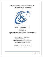 Báo cáo thực tập lập trìnhGAME MOBILE với UNITY 